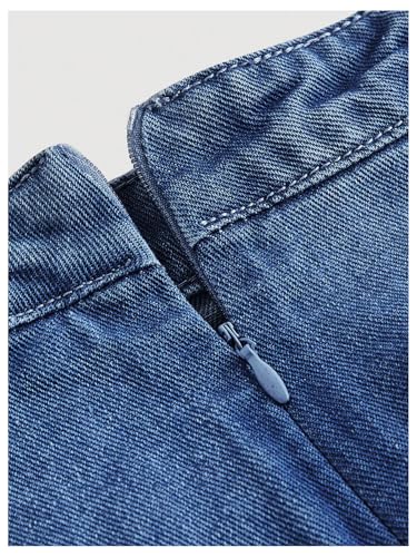 Women's High Waisted Big Bow Wrap Front Mini Bodycon Denim Skirts