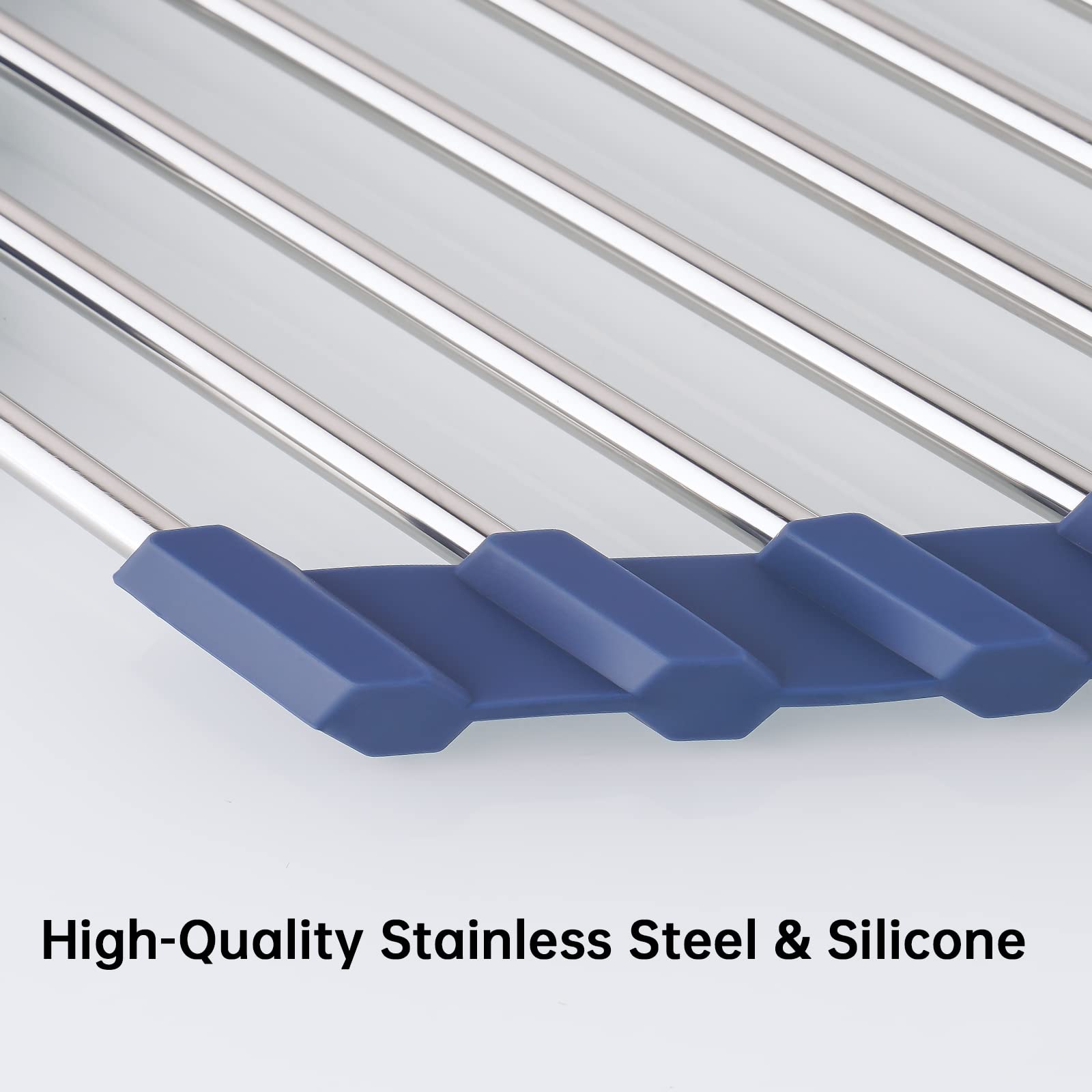 Triangle Foldable Dish Drying Rack, Small Roll-Up - Stainless Steel Over Sink Drainer for Kitchen Sink Corner, Rustproof