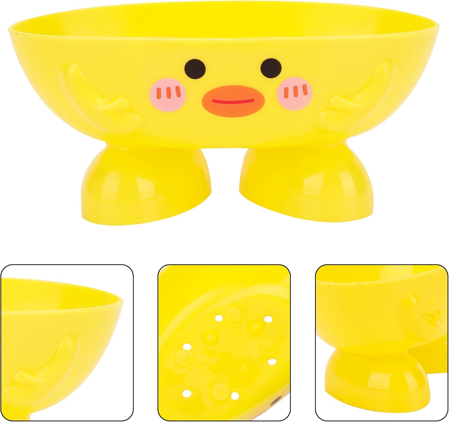 Duck Shape Soap Dish, Cute Self-Draining Soap Holder with Drain Hole