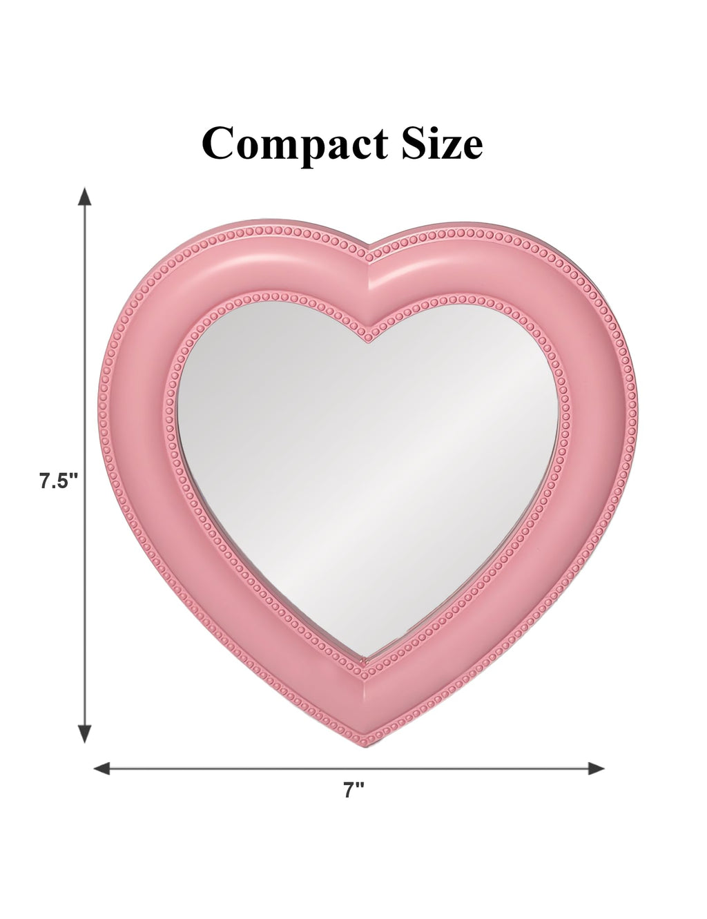 Heart Magnetic Locker Mirror, 6.9"x7.3"