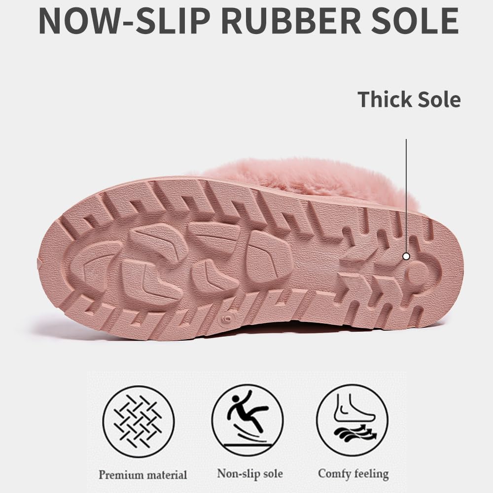 Women's Slippers Platform Boots - Suede Leather Slip-on