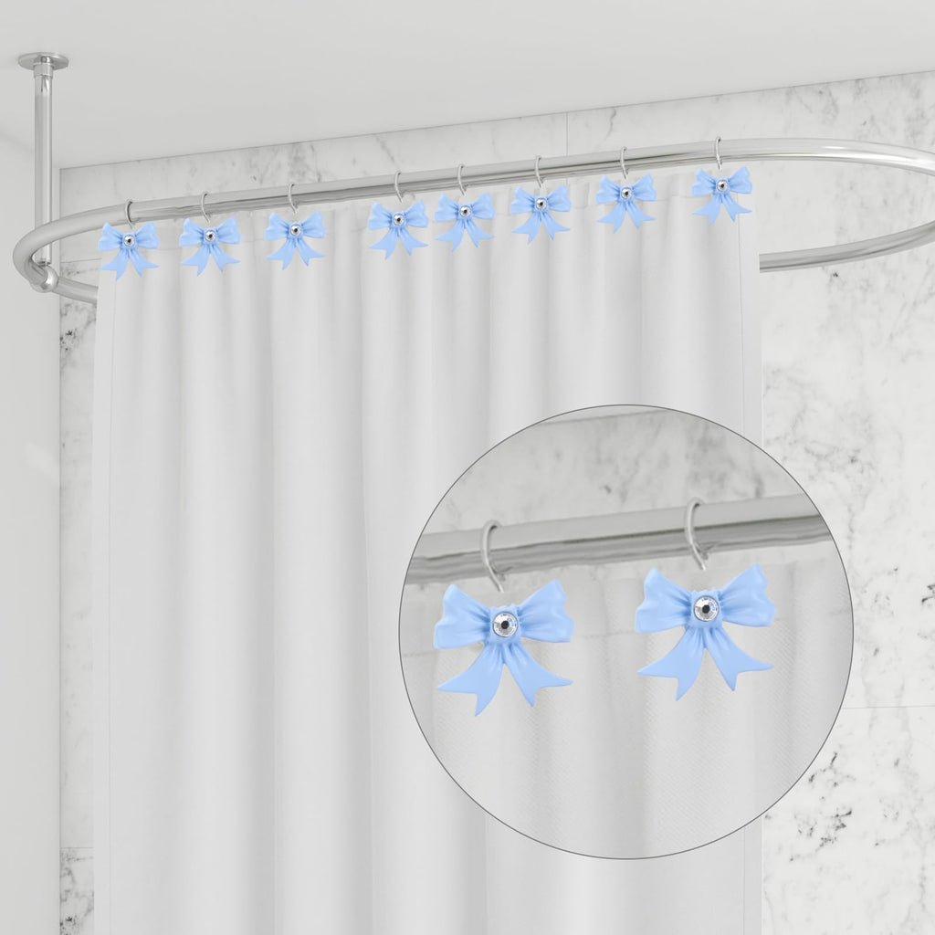 Cute Bow Knot Decorative Curtain Rings Resin Curtain Hanger Hooks