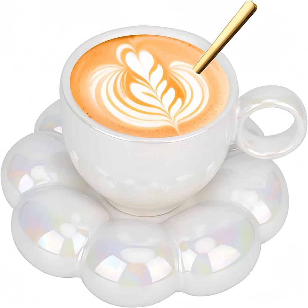 Coffee Mug, Tea Cup and Saucer Set with Spoon  10oz