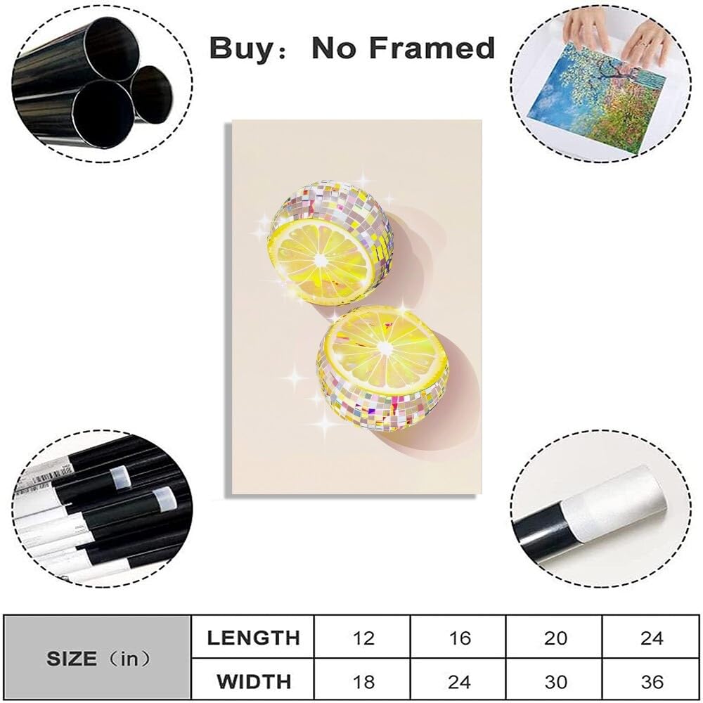 Disco Ball Fruits Canvas Print â€?Trendy Glam Wall Art