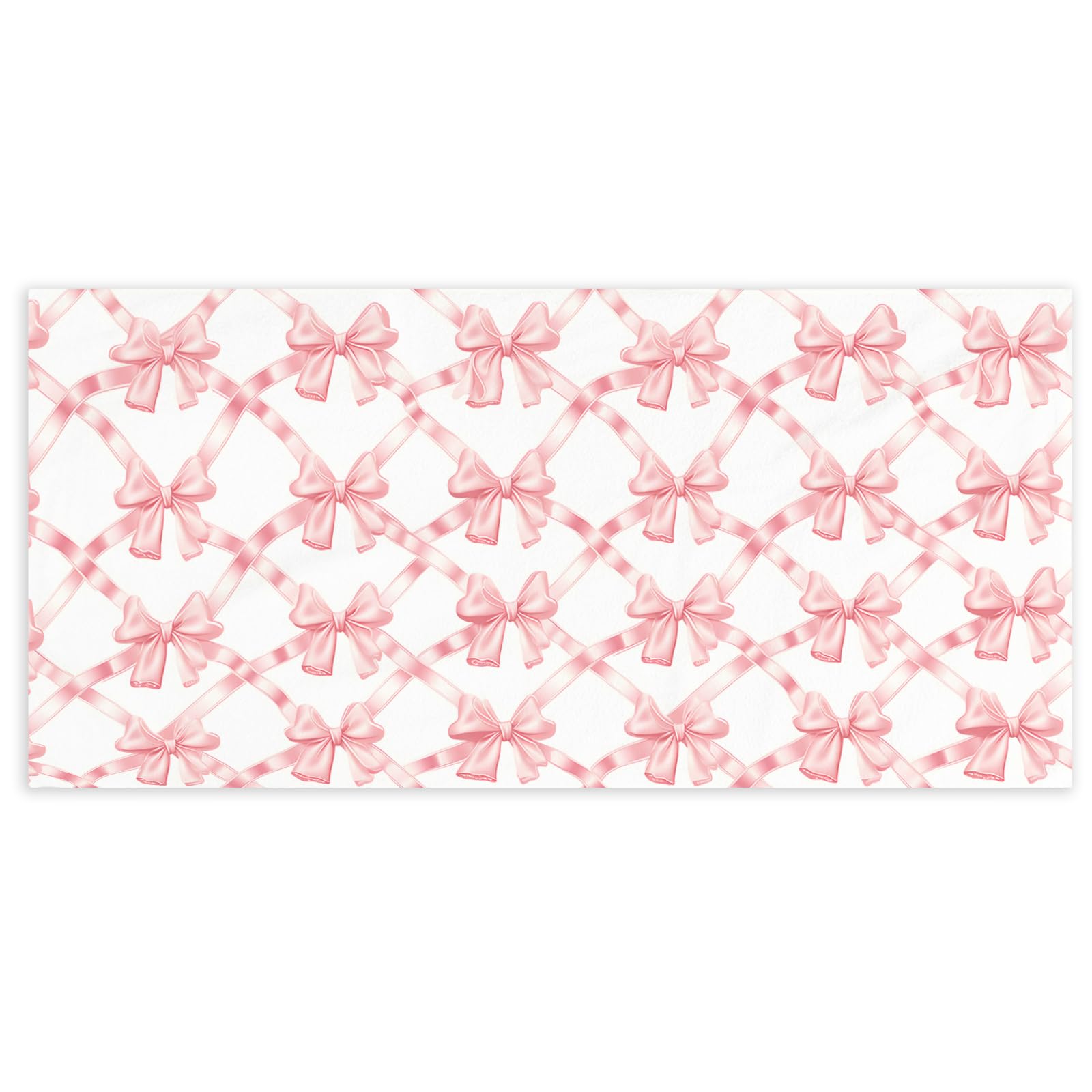 Coquette Girly Pink Bow Beach Towel - Microfiber Absorb Water Travel Towels 60x30 Inches for Bathroom Kitchen