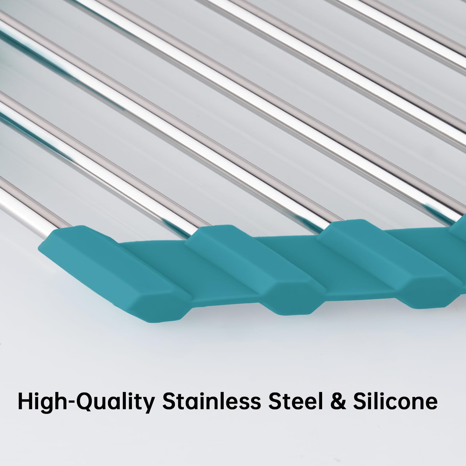 Triangle Foldable Dish Drying Rack, Small Roll-Up - Stainless Steel Over Sink Drainer for Kitchen Sink Corner, Rustproof