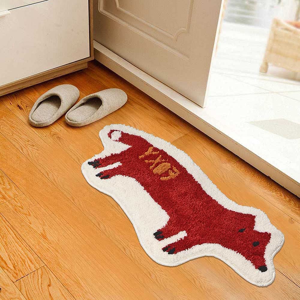 Shaped Rug Fruits Animals Bath Mat Area Rug Non-Slip Bathroom Door Mat for Bedroom Bathroom Kitchen Cartoon Area Rug for Bathroom Soft Bathmat Home Decor