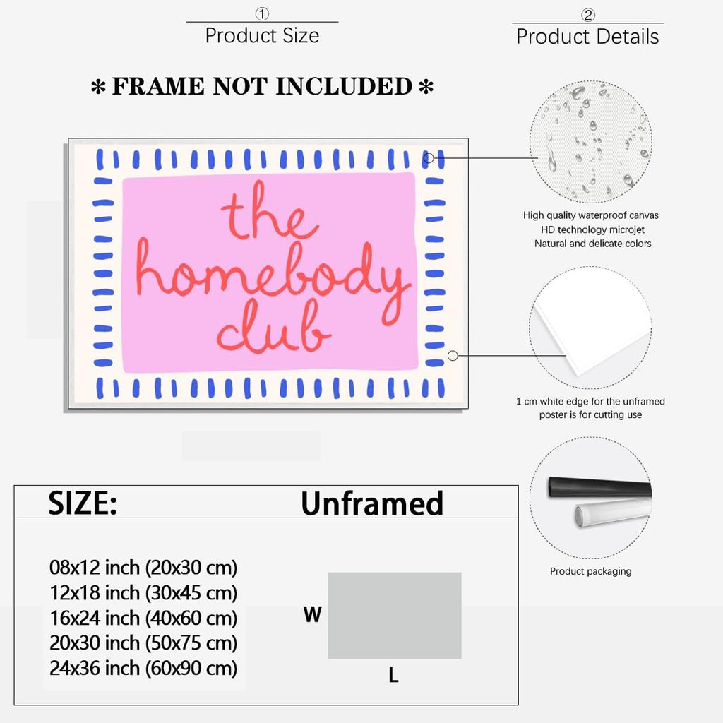 Wall Art Trendy Fun Quote Art Canvas Prints Aesthetic