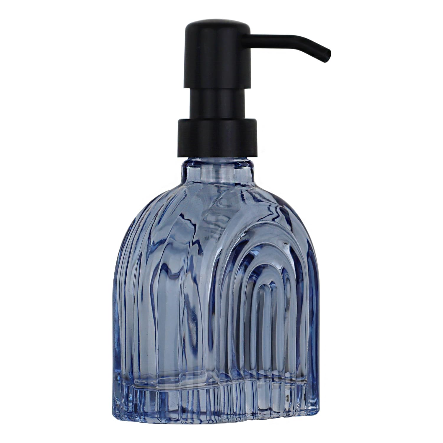 Glass Soap Dispenser Bathroom, 9 Oz Kitchen Soap Dispenser, Refillable Liquid Modern Soap Dispenser for Hand Soap, Lotion Dispensers Bottle