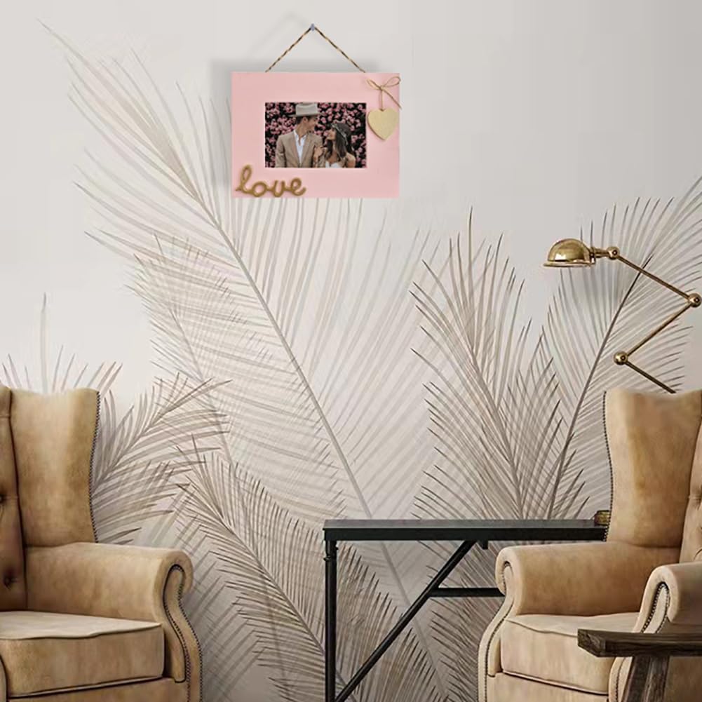 Love Picture Frame with Heart for Table Top and Wall Mounting-Distressed Wooden Photo Frame HD Glass Inside