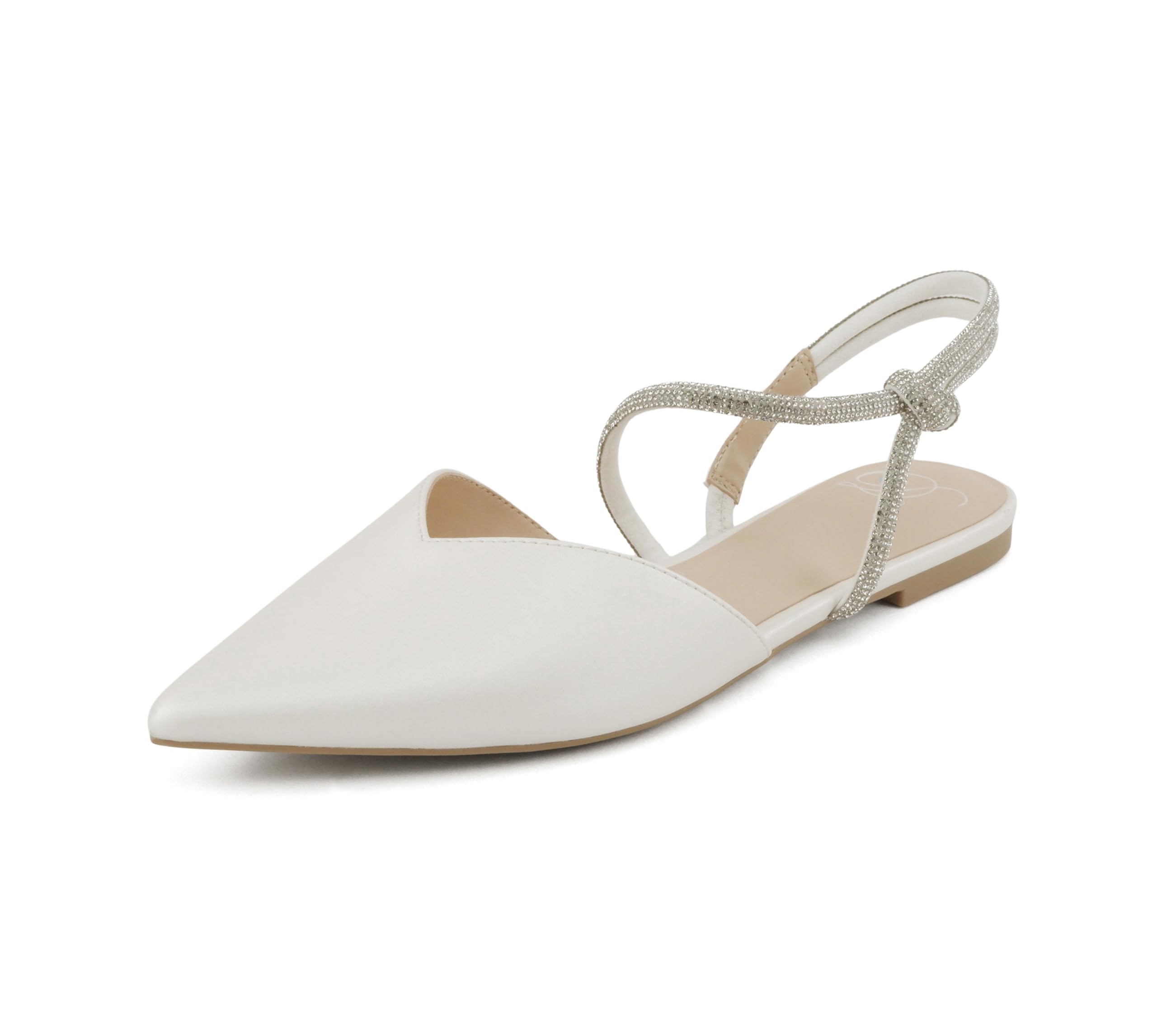 Women Pointed Toe Slingback Flat Bridal Dress Pumps