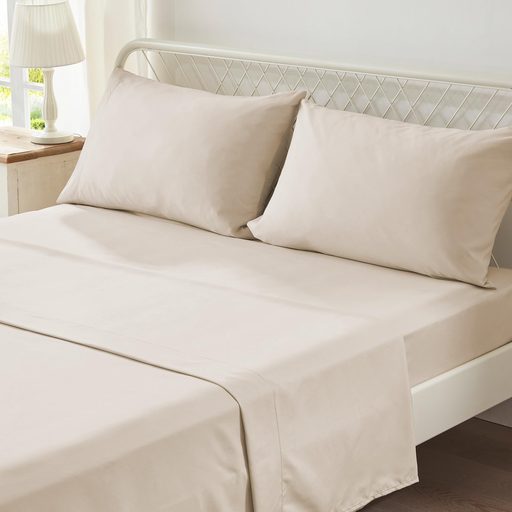 Comforter Set 7 Piece, Bed in a Bag with Sheets, All Season Ruffle Shabby Chic Bedding Sets with 1 Comforter, 2 Pillow Shams, 2 Pillowcases, 1 Flat Sheet, 1 Fitted Sheet