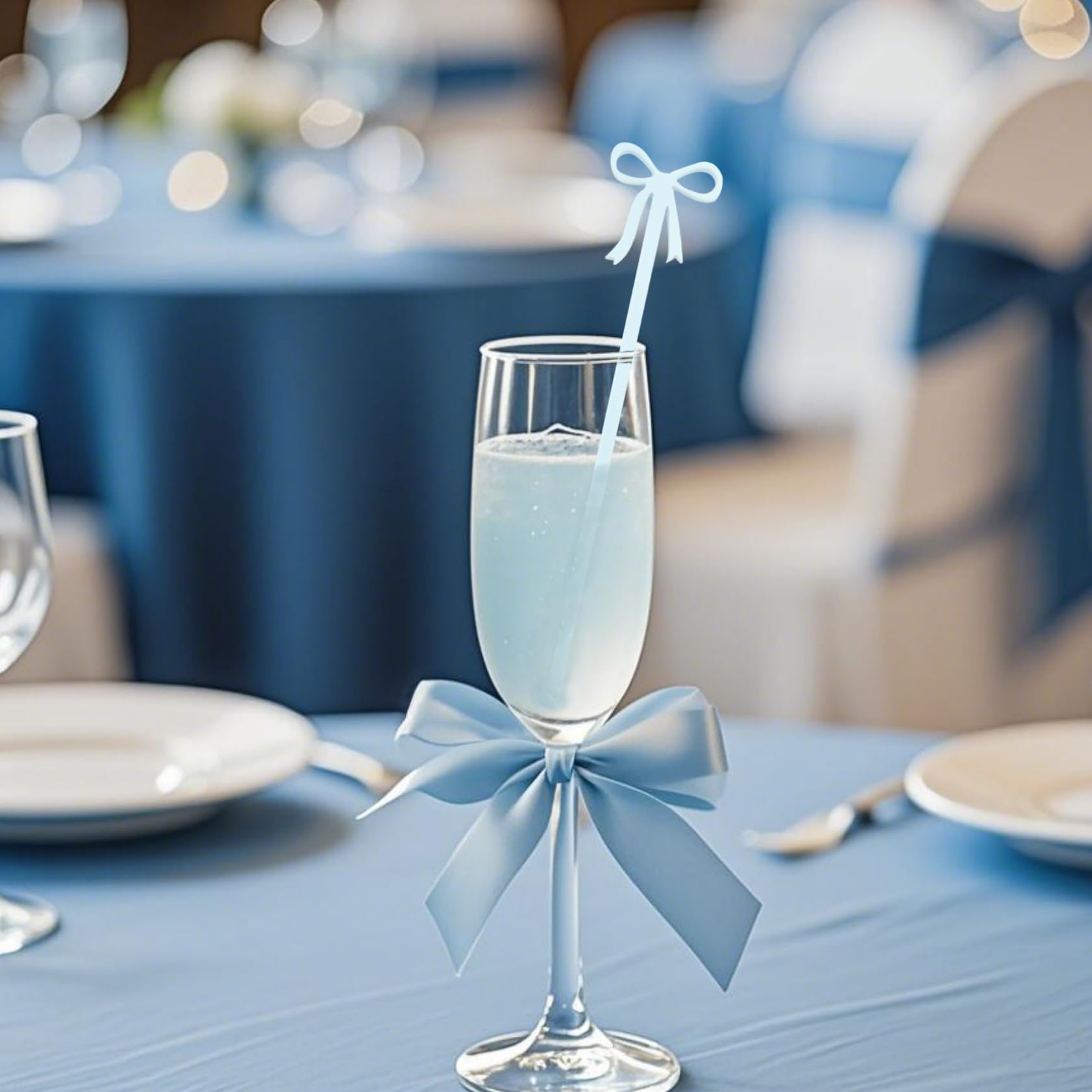 Coquette 20 pcs Bow Drink Stirrers, Acrylic Drink Stirs for Bow Themed Party Decoration