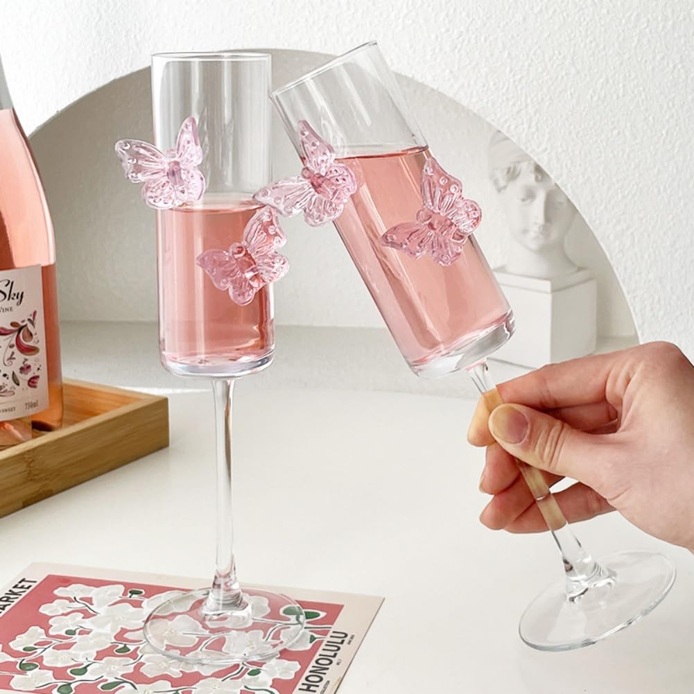Coquette 3D Butterflies Butterfly Glassware