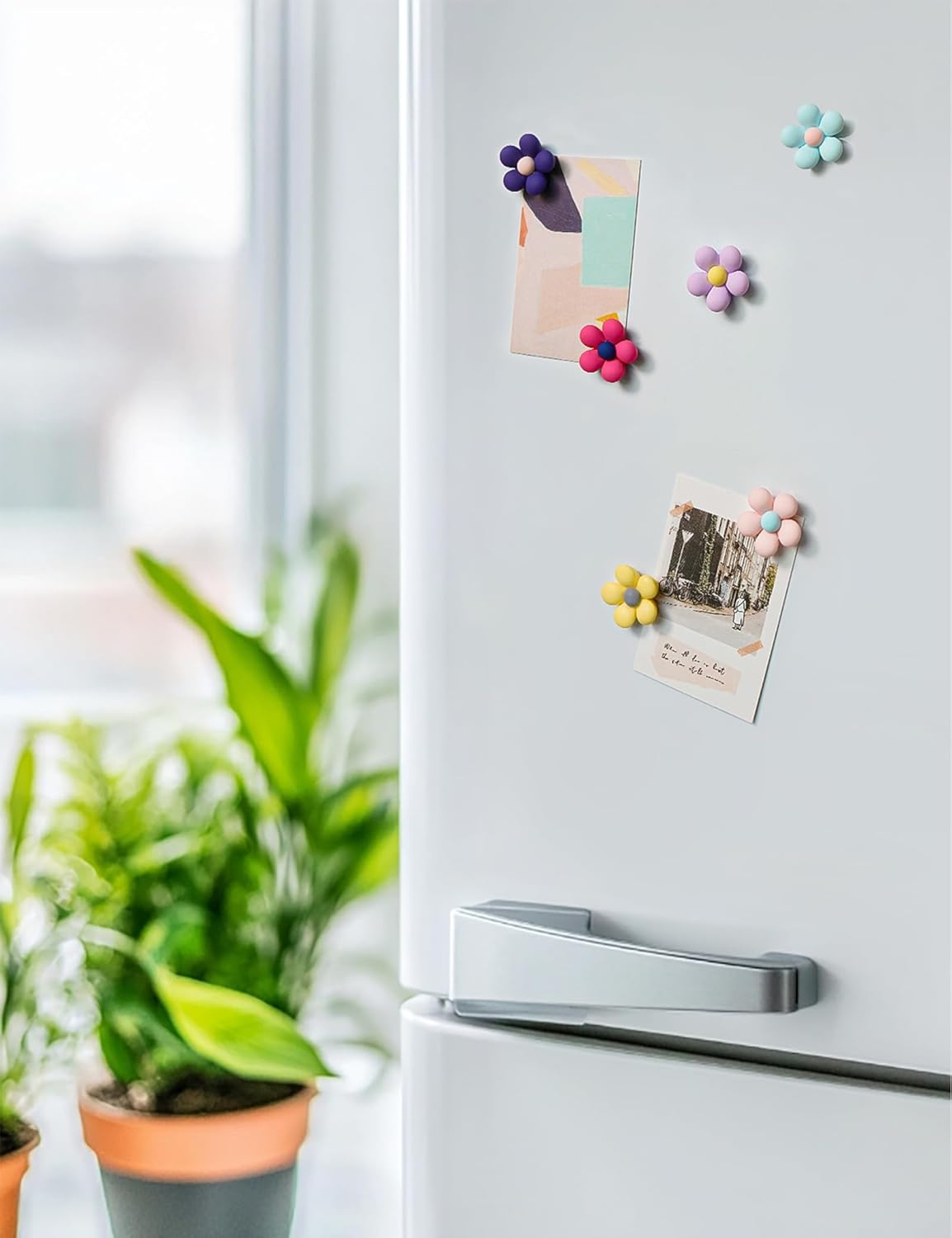 Fridge Magnets Cute Refrigerator Magnets Colorful Decorative Magnets 3D Flower Magnets for Office Kitchen