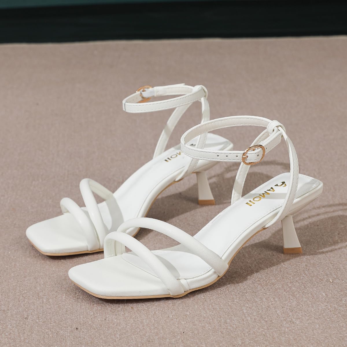 Women 2.5 Inch Kitten Heels Two Strap Shoes