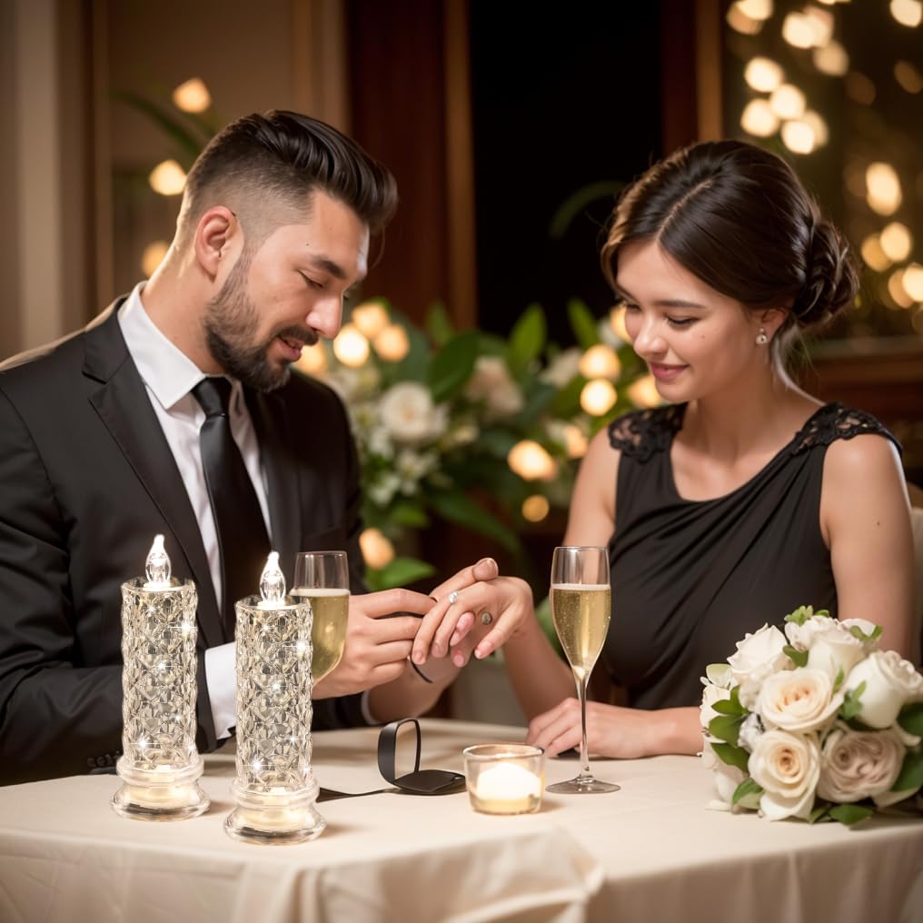 Shadow LED Flameless Candles - 4PCS Romantic Battery Operated Pillar Candles