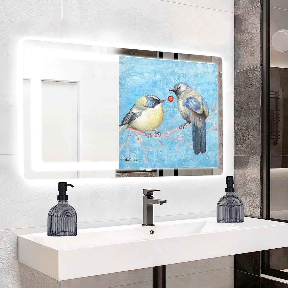 Glass Soap Dispenser Bathroom, 9 Oz Kitchen Soap Dispenser, Refillable Liquid Modern Soap Dispenser for Hand Soap, Lotion Dispensers Bottle