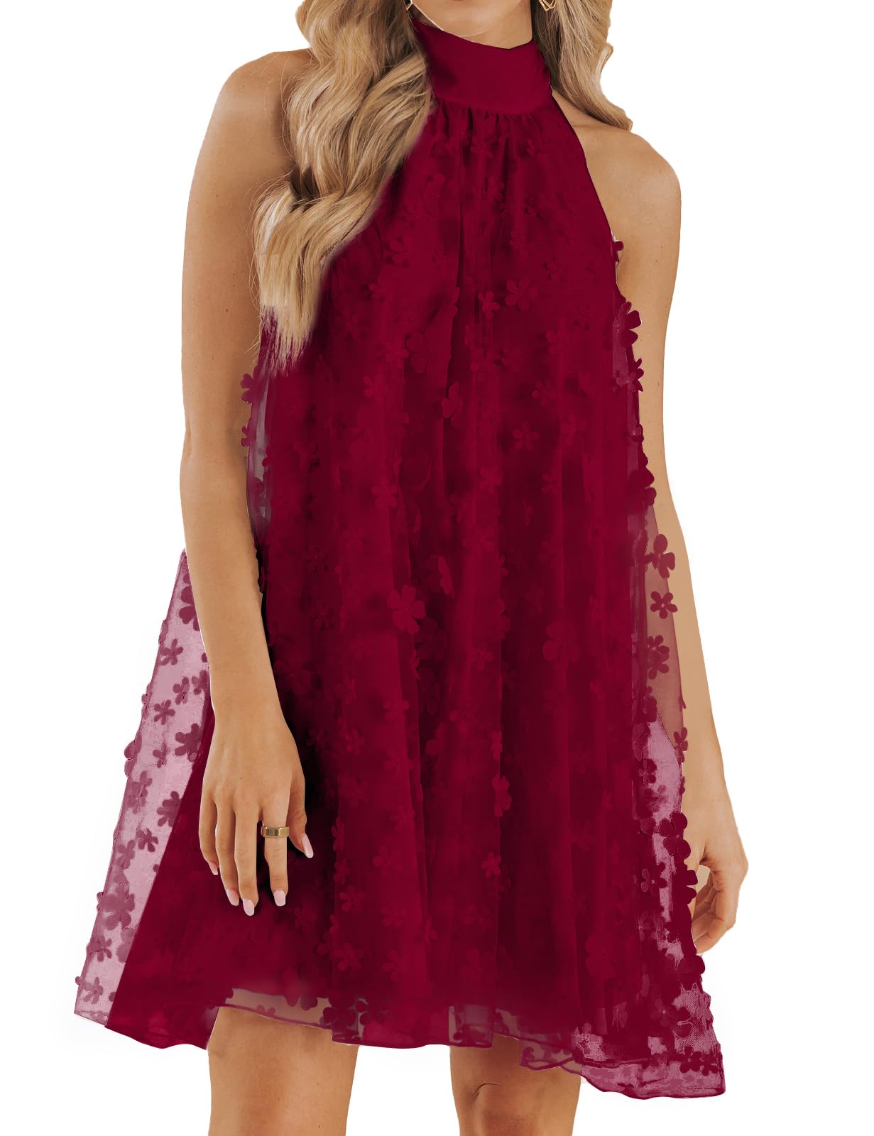 Women's Summer Formal Dresses Cocktail Halter Swing Dress Cute A Line Dress