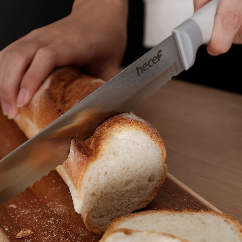 Kitchen Knife Block Set, 14 Pieces Knife Set with Wooden Block & Sharpener Steel & All-purpose Scissors, High Carbon Stainless Steel Cutlery Set