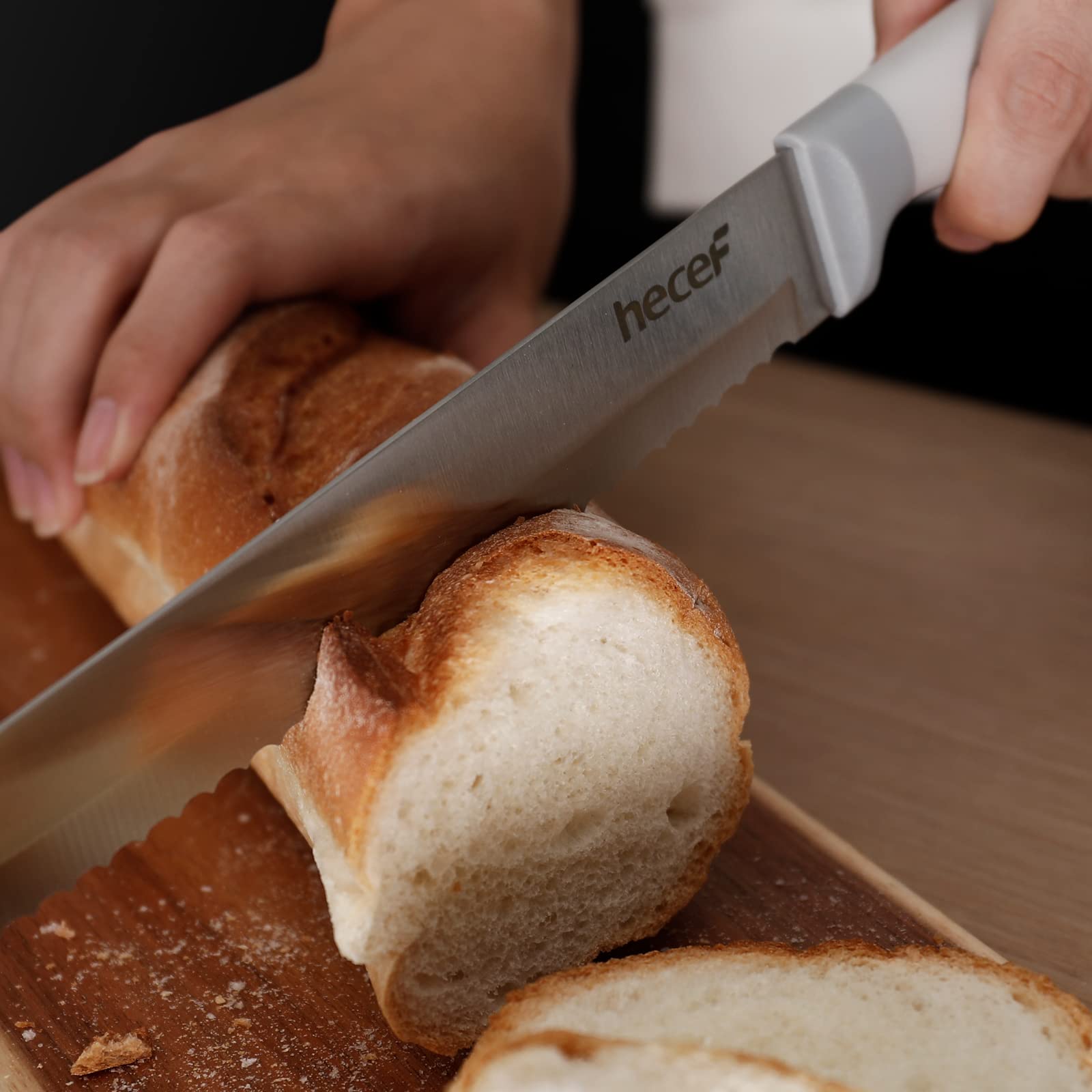 Kitchen Knife Block Set, 14 Pieces Knife Set with Wooden Block & Sharpener Steel & All-purpose Scissors, High Carbon Stainless Steel Cutlery Set