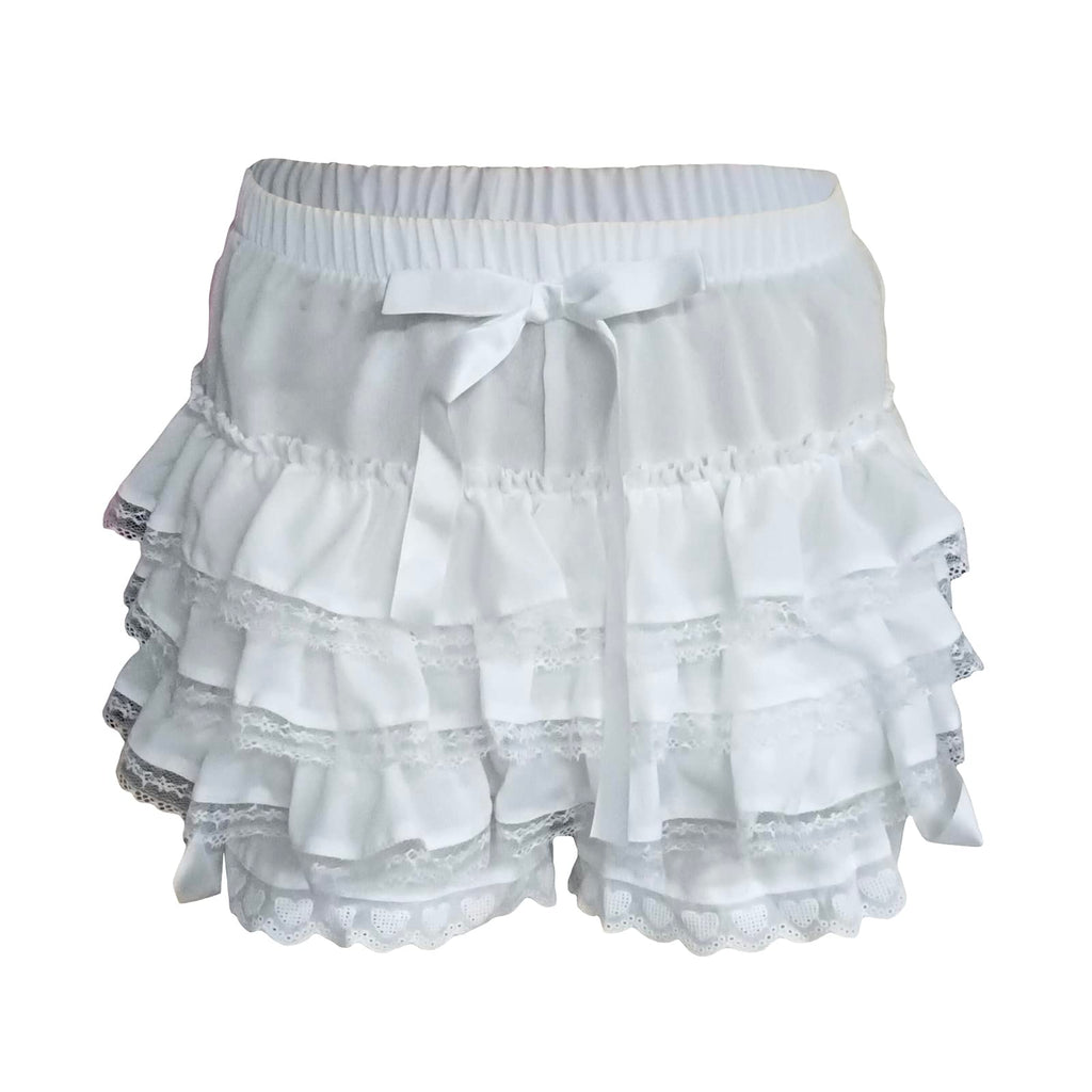 Women's Y2k Mini Pleated Shorts Low Waist Ruffle Pleated Casual Shorts White Lace Shorts