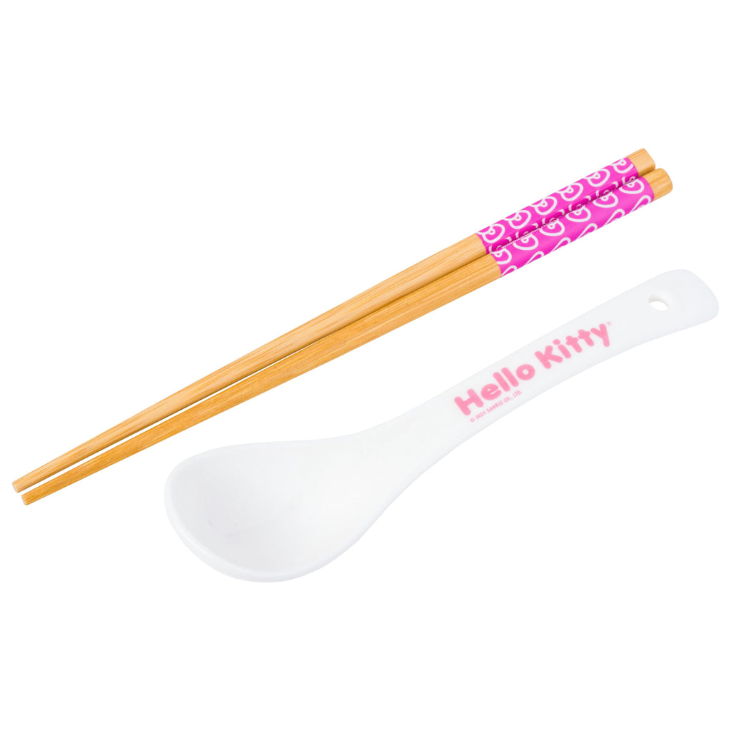 Ceramic Sanrio Hello Kitty Ramen Noodle Rice Bowl with Chopsticks, Microwave Safe
