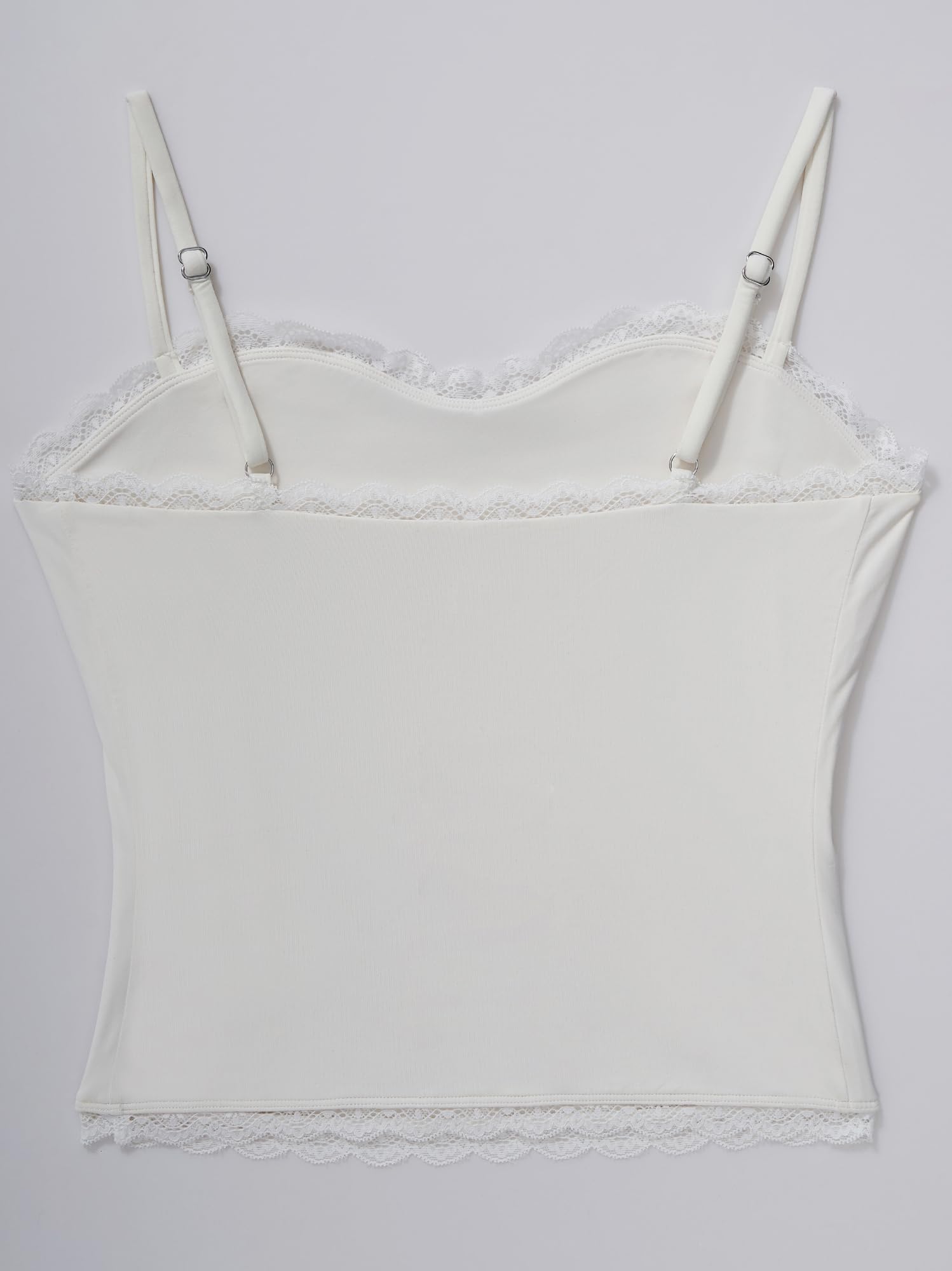 Lace Tank Tops for Women Sexy Double Lined Y2K Going Out Basic Cami Shirt