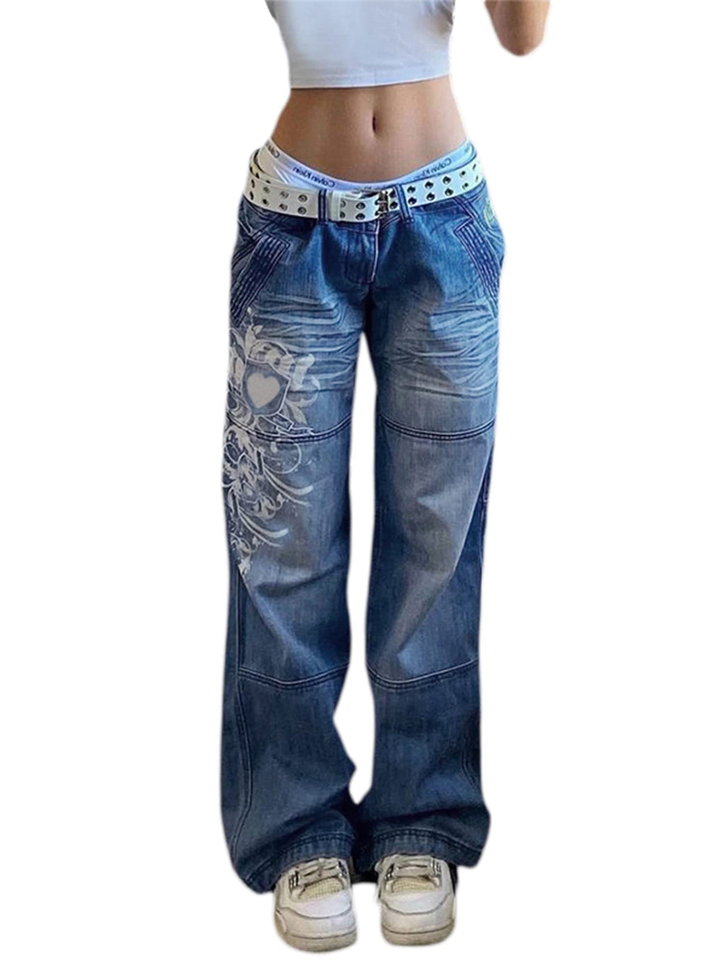 Women's Y2K High-Waisted Boyfriend Jeans â€?Streetwear Denim Pants