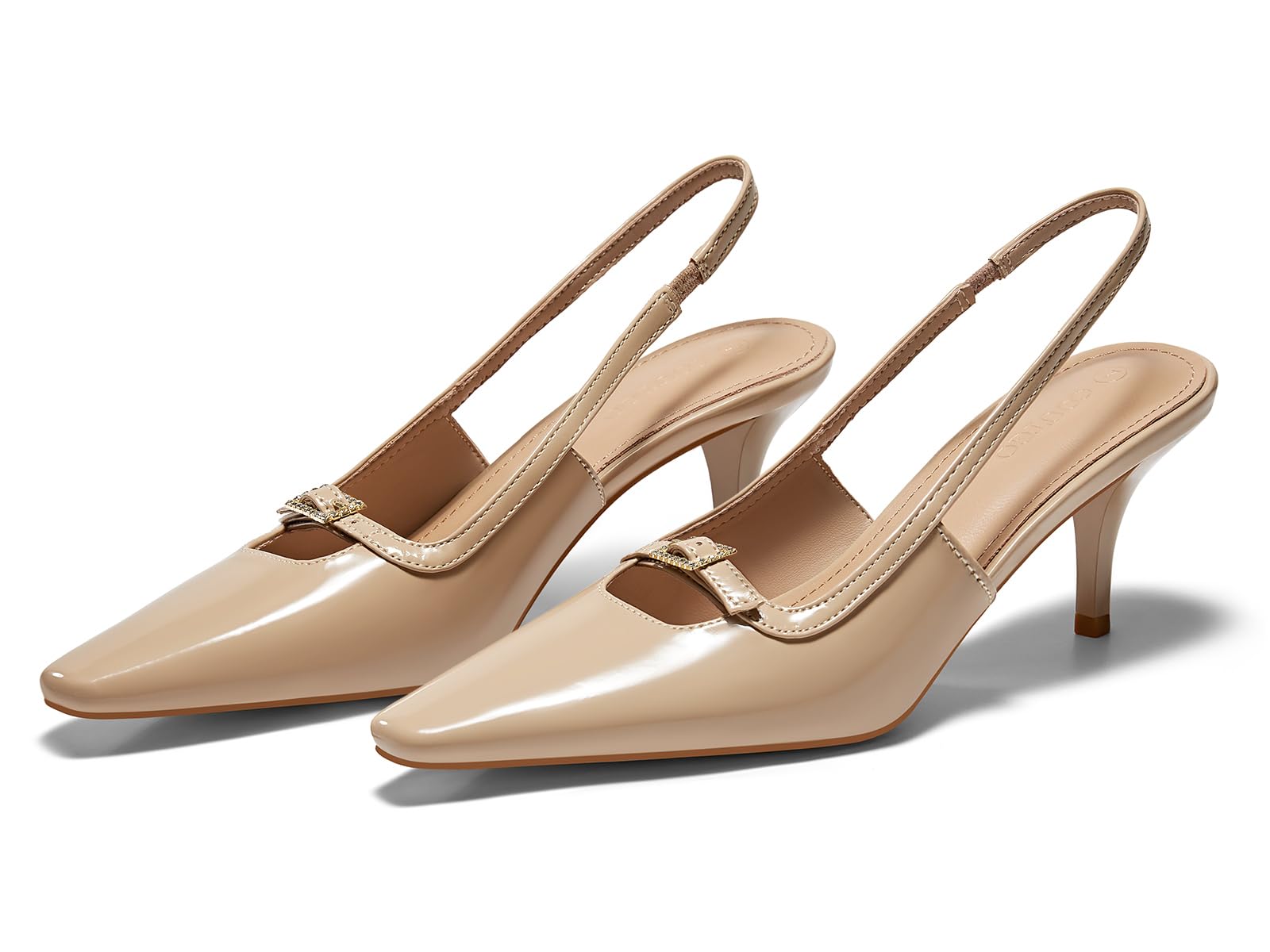 Womens Kitten Heels Slingback Dress Shoes Buckle Office Work Pumps Shoes