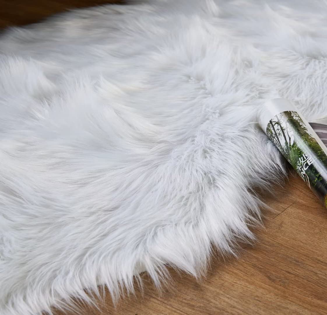 Ultra Soft Faux Fluffy/Fuzzy Shaggy Area Rug - Fur Chair Cover Seat Pad