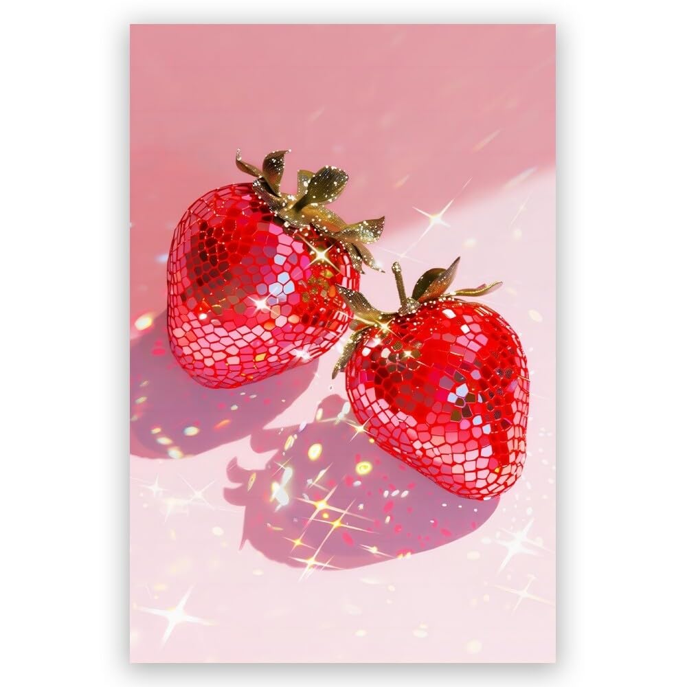 Disco Ball Fruits Canvas Print â€?Trendy Glam Wall Art