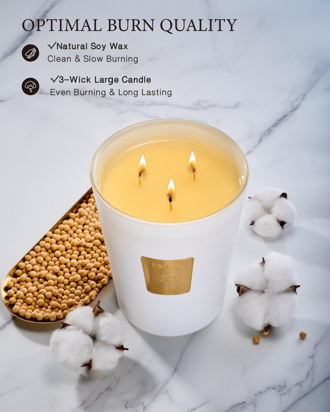 Large Soy Scented Candles, Non Toxic Natural Spring Candles 35oz 150 Hours Long Lasting Slow Burning