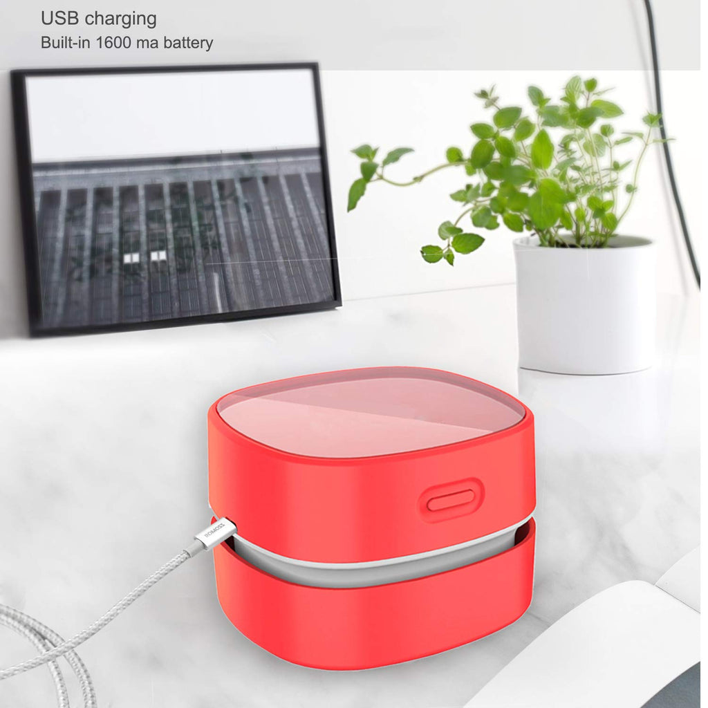 Desktop Vacuum Cleaner, Mini Table dust Sweeper Energy Saving, High Endurance up to 400 mins, Cordless & 360º Rotatable for Cleaning