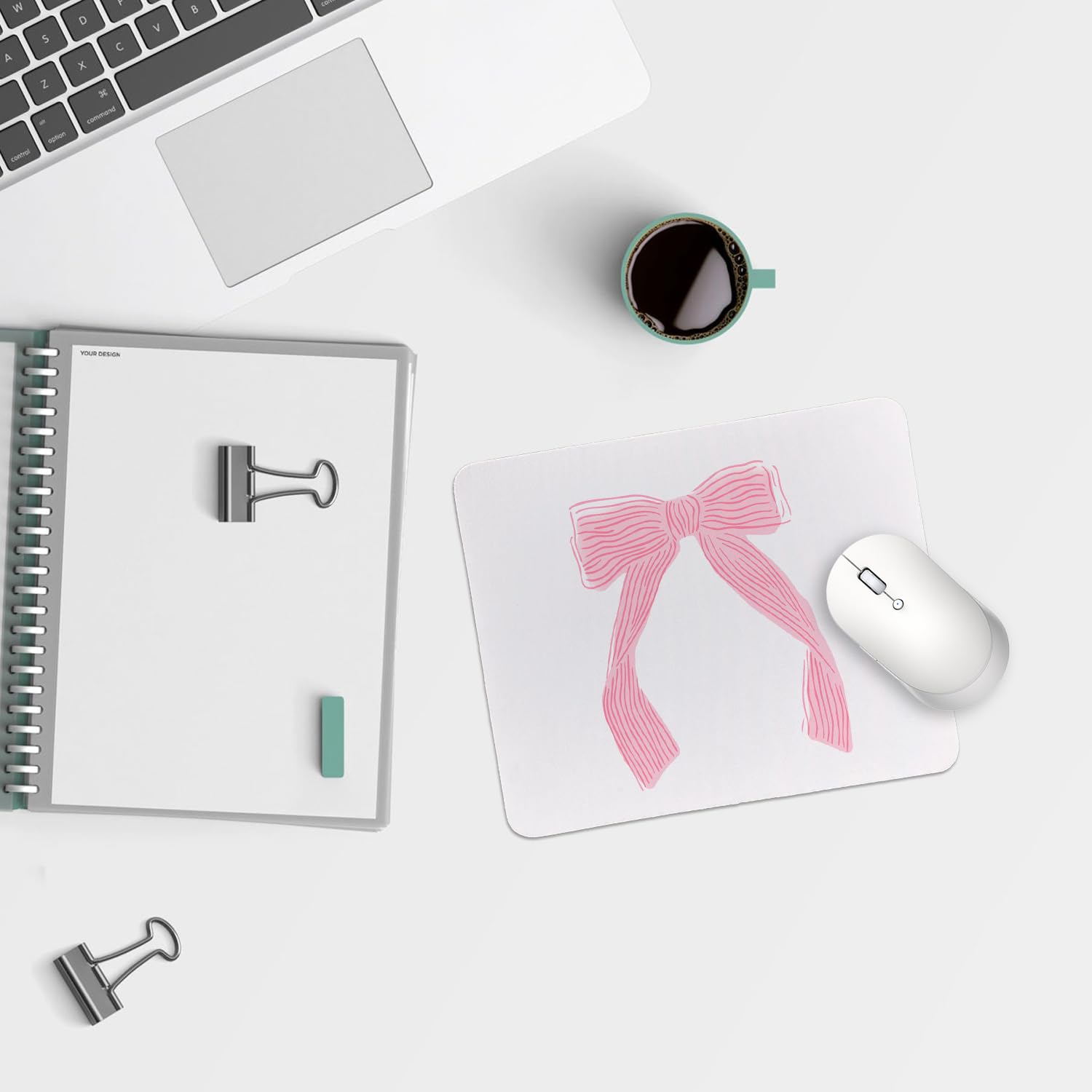 Coquette Bow Mouse Pad, Trendy Mouse Pad, Preppy Cute Mouse Pad for Desk Home Office & Gaming, 9.5x7.9 inches
