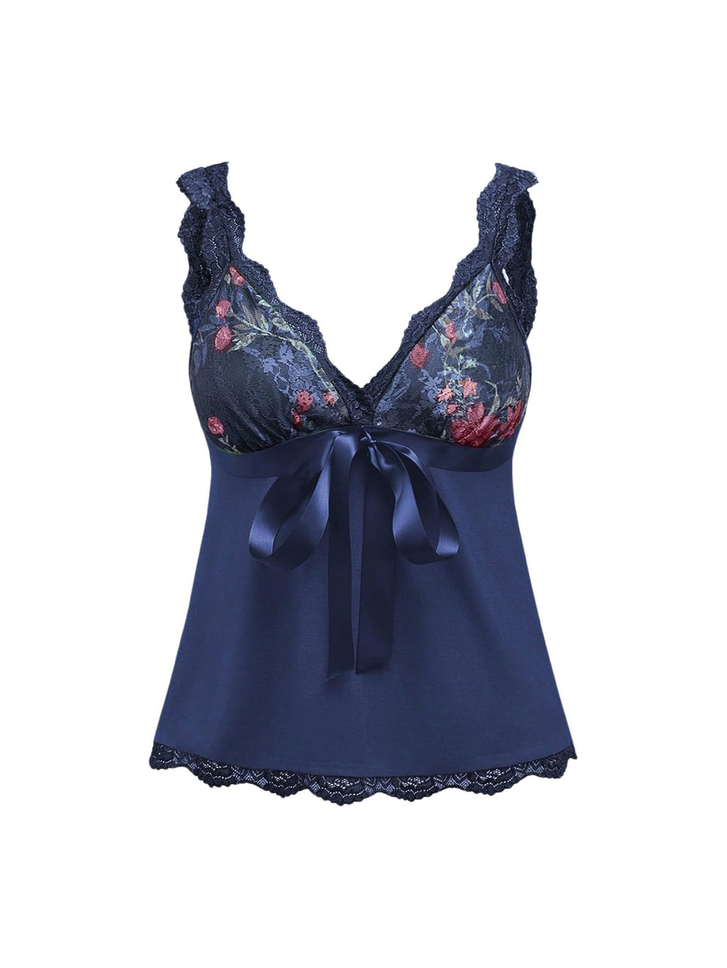 Women's Coquette Tank Tops Y2K Lace Trim Crop Top Bowknot Deep V Neck Sleeveless Camisole Blouse