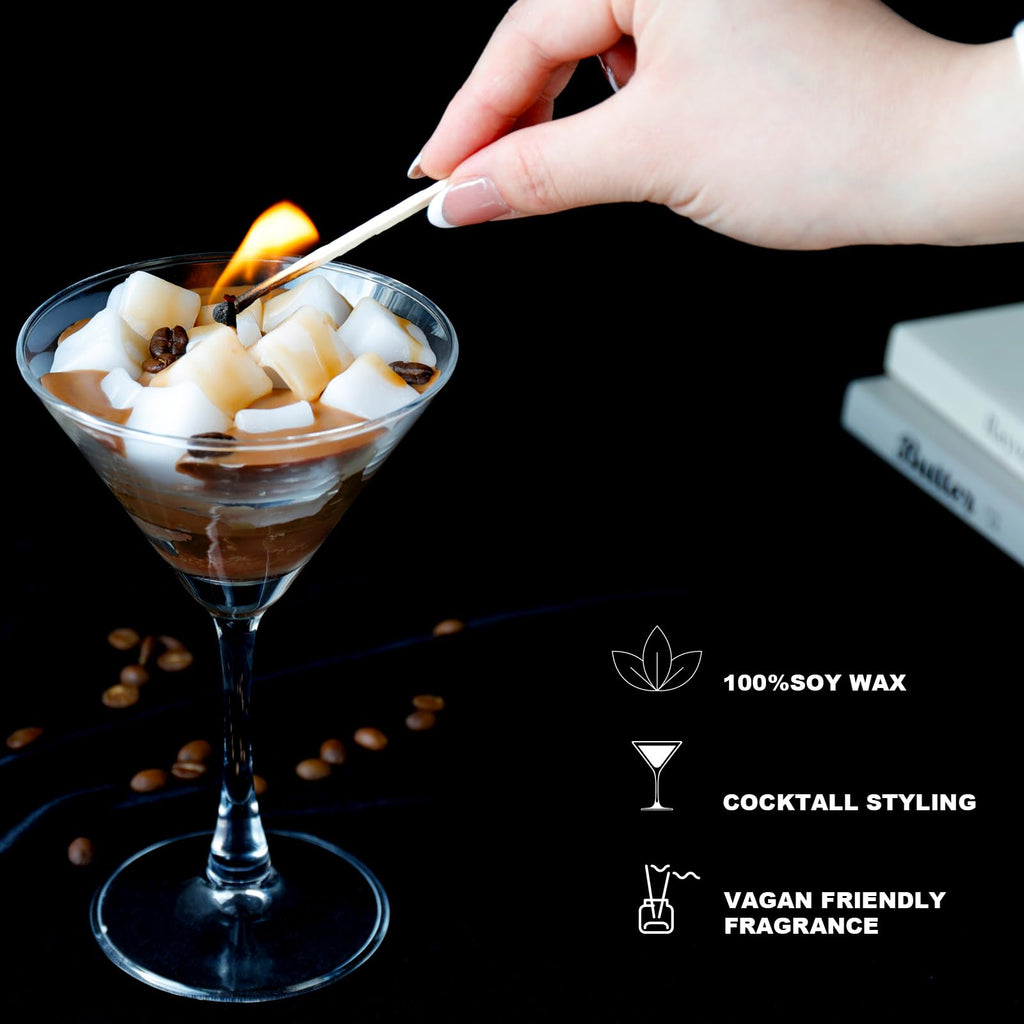 Chocolate Espresso Martini Candle â€?Scented Soy Wax Candle with Coffee & Cocoa Aromas, Long-Lasting 40H Burn Time