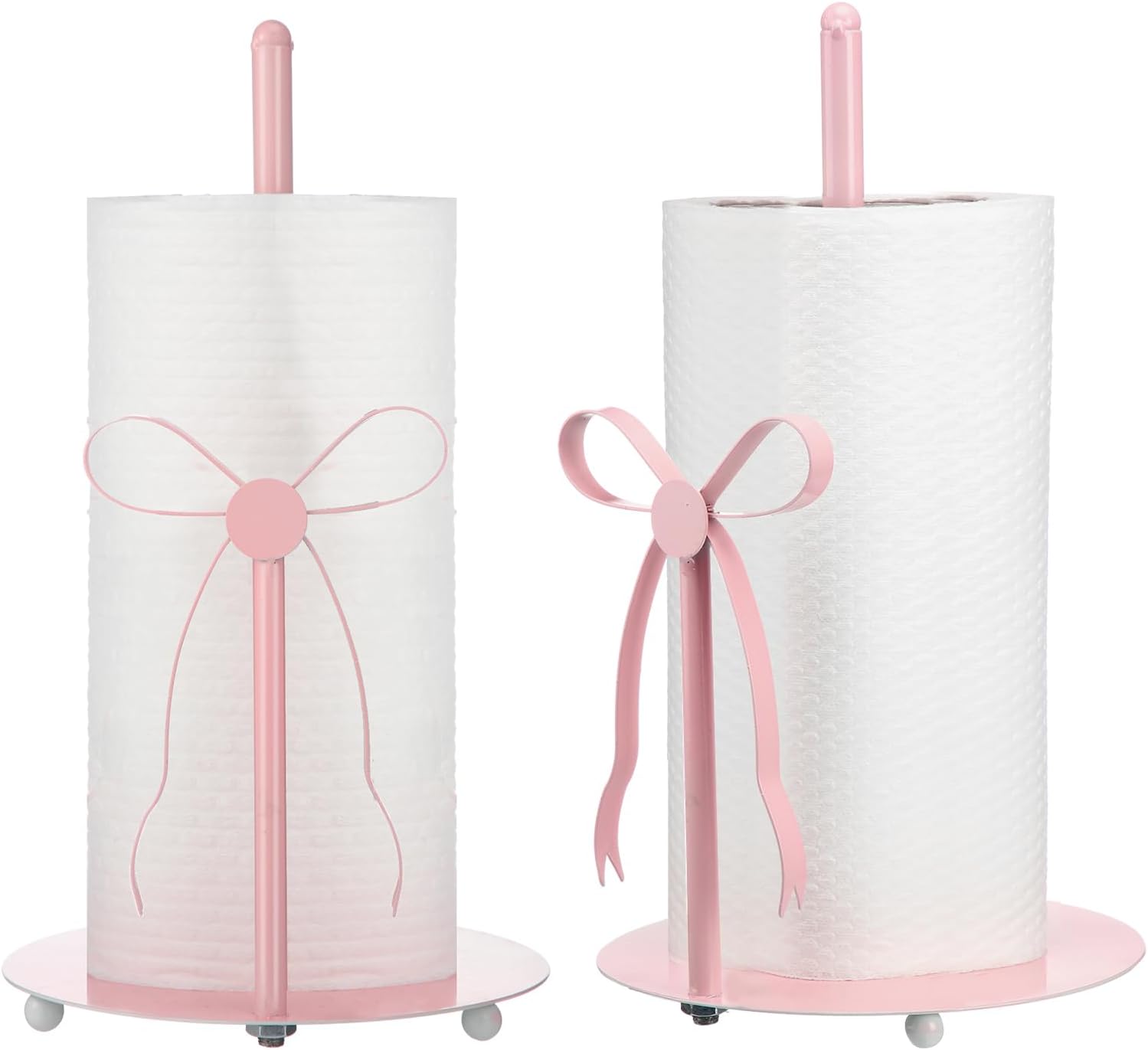 Coquette Pink Bow Paper Towel Holder Cute Metal Pink Bow Knot Kitchen Decor Accessories