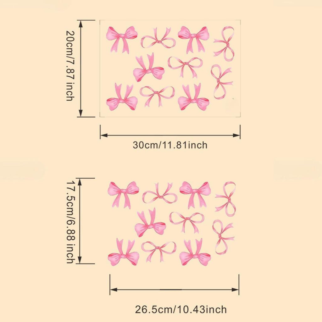 Stickers Peel and Stick Coquette Pink Decals 12 Sheets