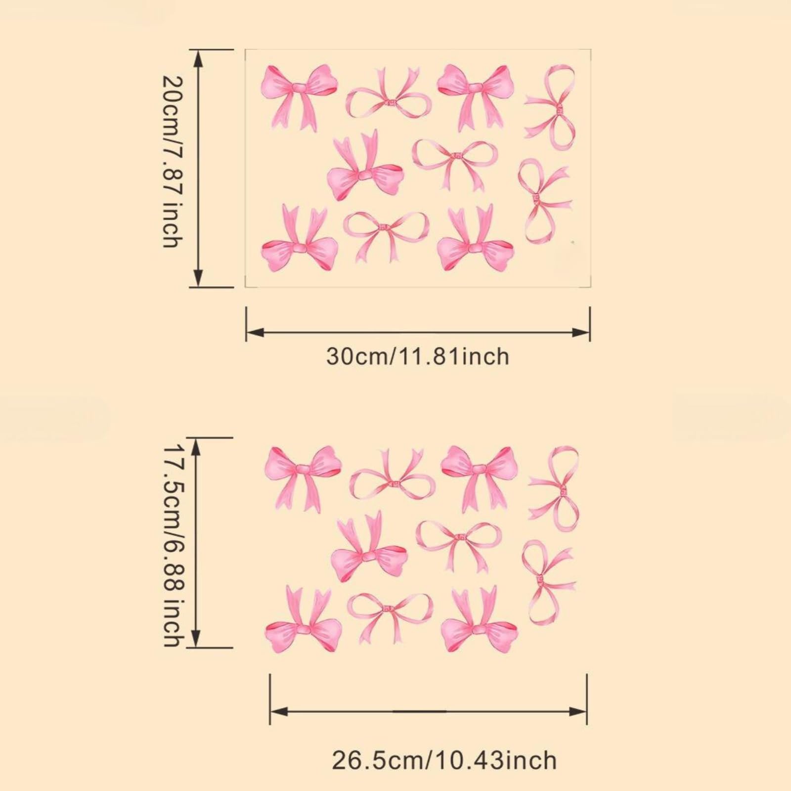 Stickers Peel and Stick Coquette Pink Decals 12 Sheets