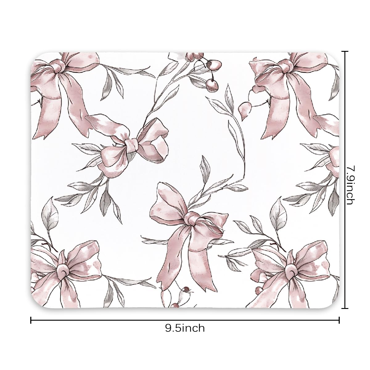Coquette Bow Mouse Pad, Trendy Mouse Pad, Preppy Cute Mouse Pad for Desk Home Office & Gaming, 9.5x7.9 inches