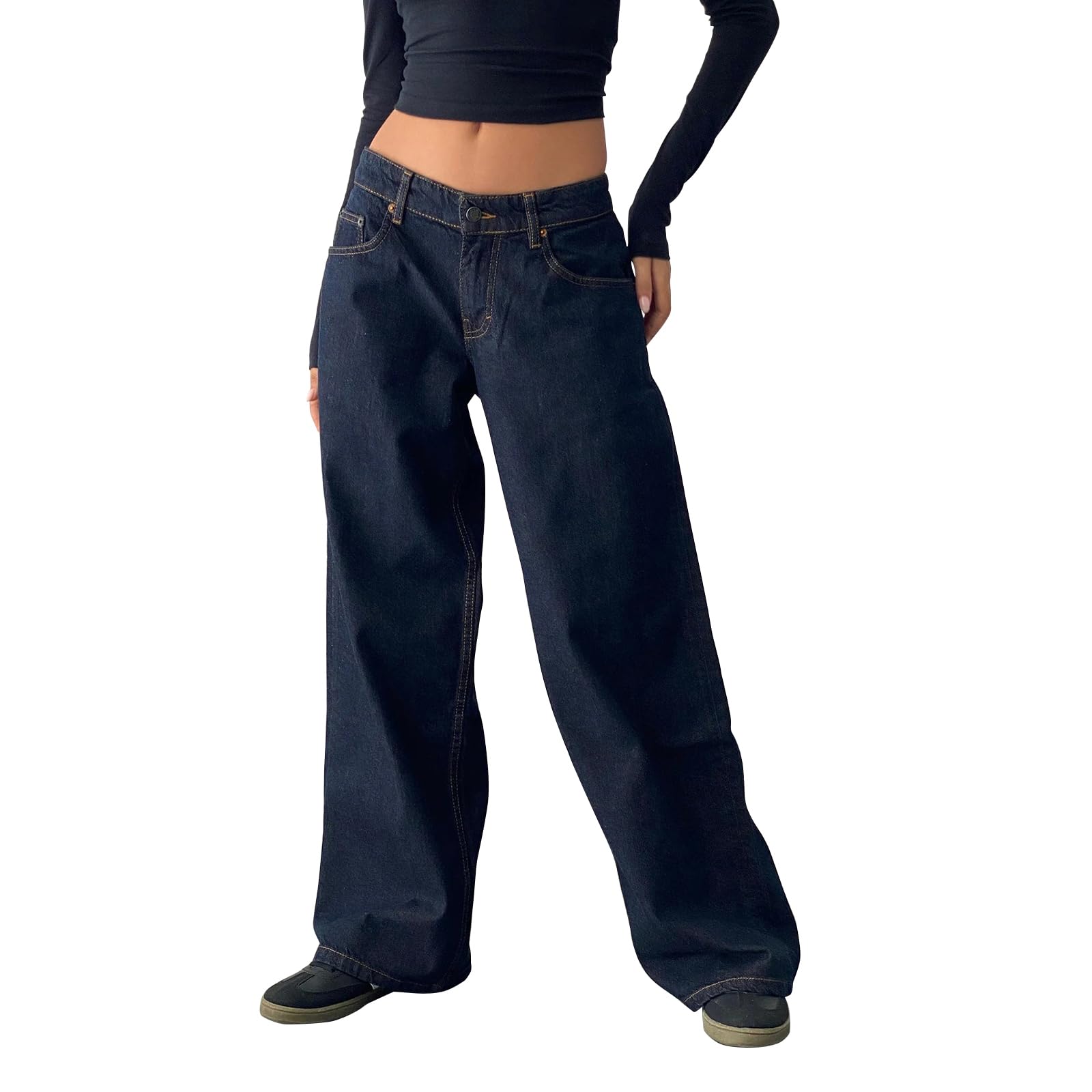 Women's Y2K High-Waisted Boyfriend Jeans â€?Streetwear Denim Pants