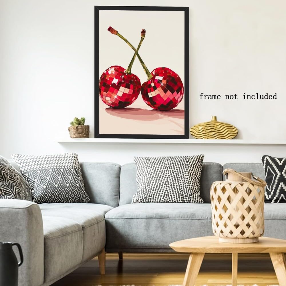 Disco Ball Fruits Canvas Print â€?Trendy Glam Wall Art