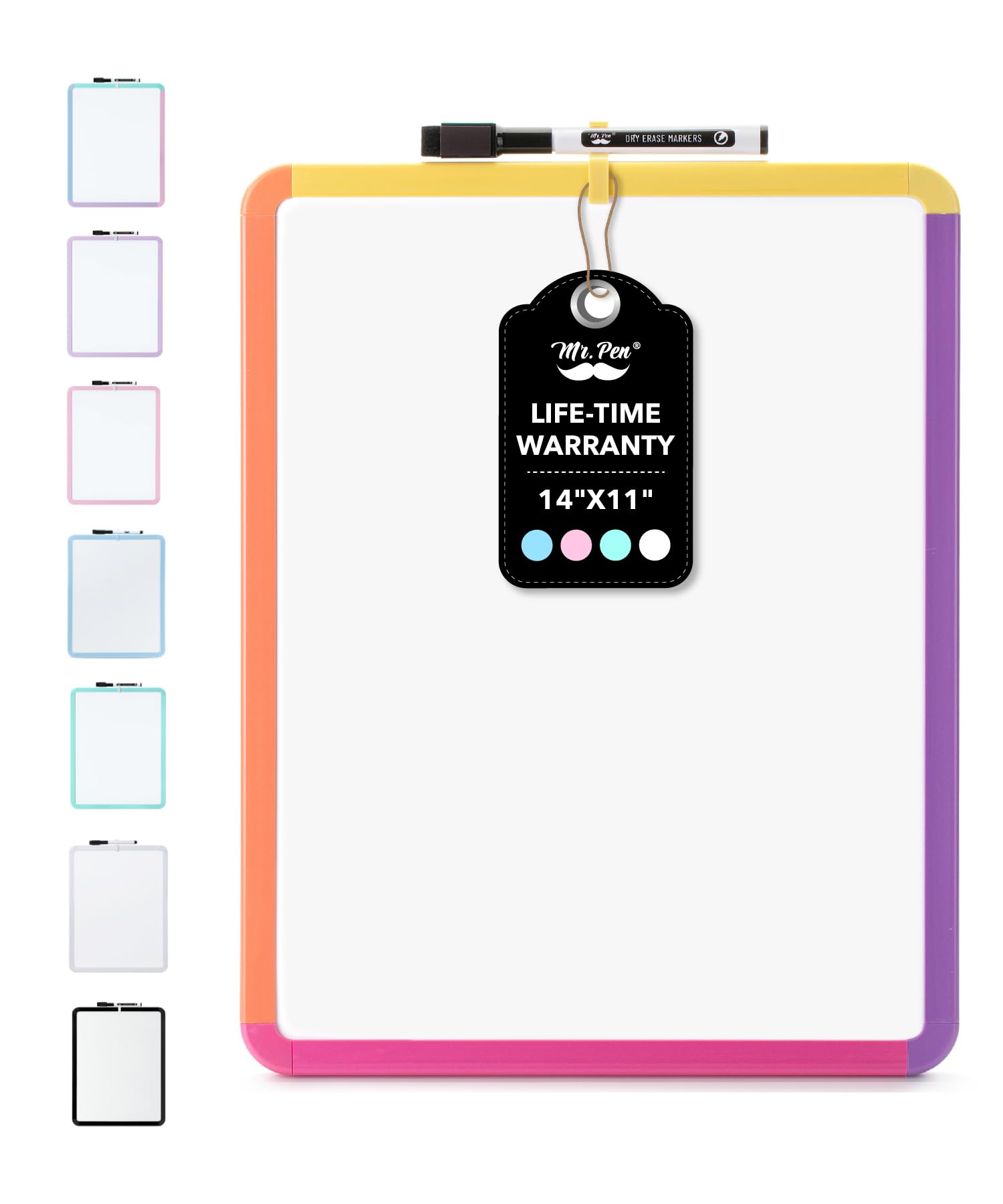 Dry Erase Board, 14â€?x 11â€?with a Black Dry Erase Marker Color Frame, Small White Board Dry Erase Whiteboard