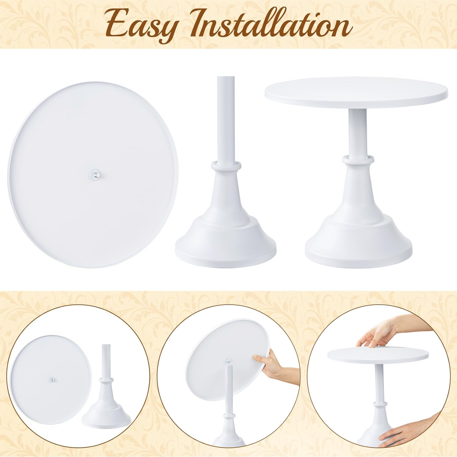 Cake Stand, Cake Stand Set Disc Diameter 8" 10" 12", Perfect Dessert Table Display Set, 3 Pcs