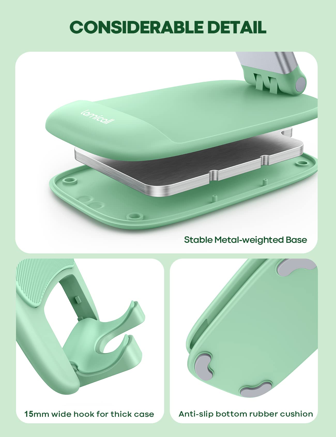 Phone Stand â€?Desktop Cell Phone Holder for Office Desk (4-8")