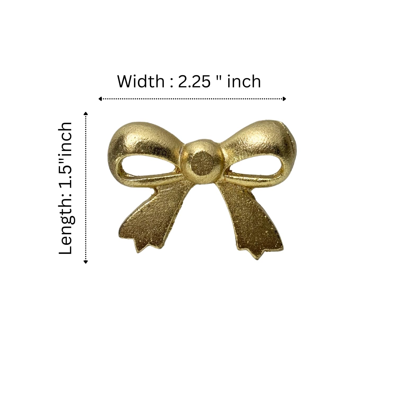 Set of 6 Metal Door Knobs - Decorative Door Knobs Bow Tie Handle with Screw | Cupboard Drawer Wardrobe Pulls (2.25" x 1.25" x 1.1") Gold