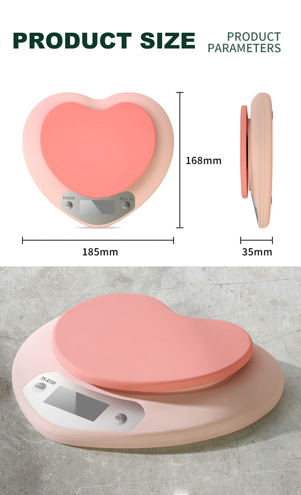 Digital Kitchen Scale â€?Large LCD, Tare Function, 11lb Capacity, Precise 0.03oz Graduation for Baking & Cooking, Measures in ML & Oz