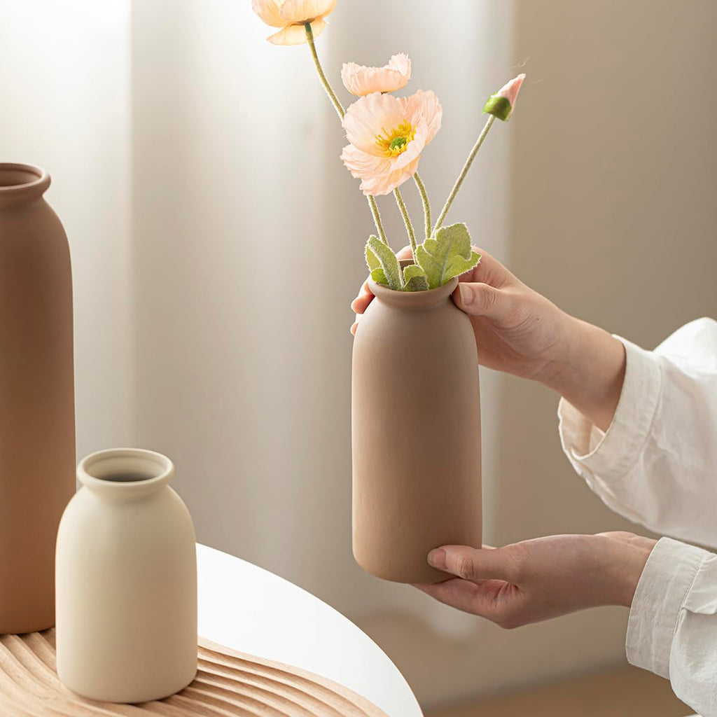 Tall Decorative Ceramic Vase Set, 3 Pieces