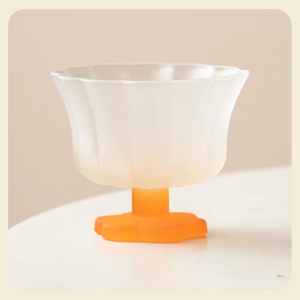 Matte Gradient Finish Glass Dessert Bowl with Heavy Base, 240ml (8.1oz)